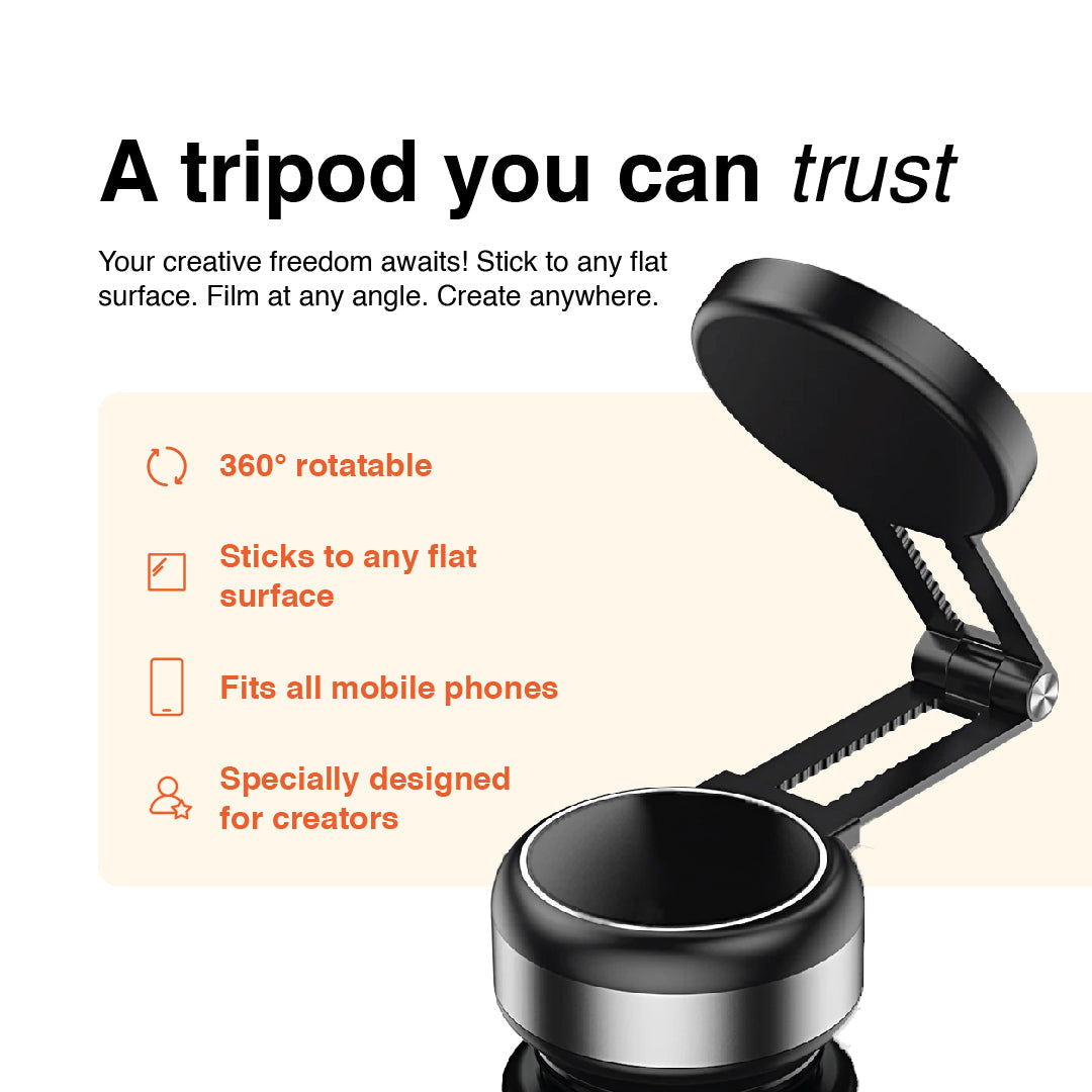 Extended Suction Phone Tripod
